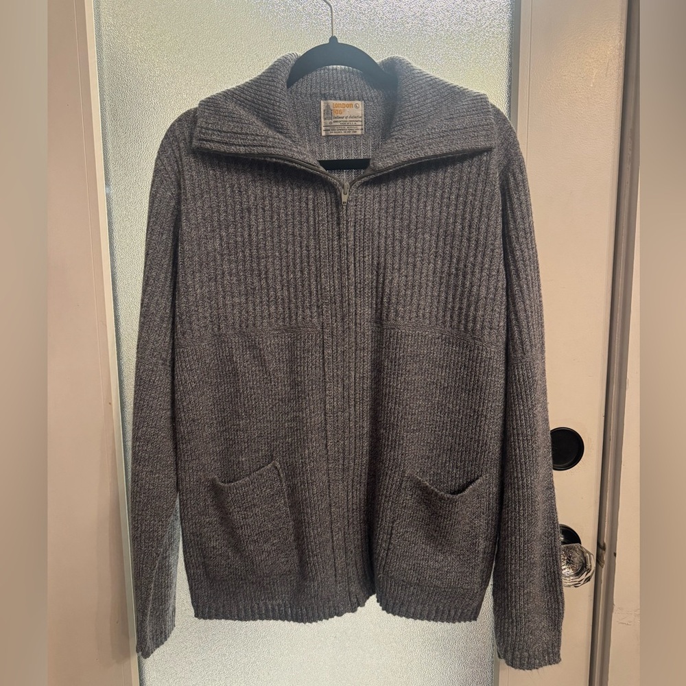 Vintage London Fog Full Zip Sweater Size Large